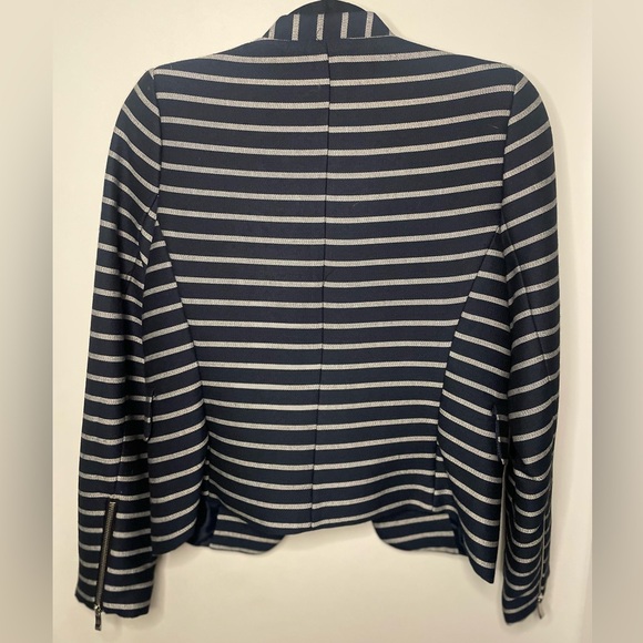 DEX cropped blue stripped suit blazer - Picture 2 of 3